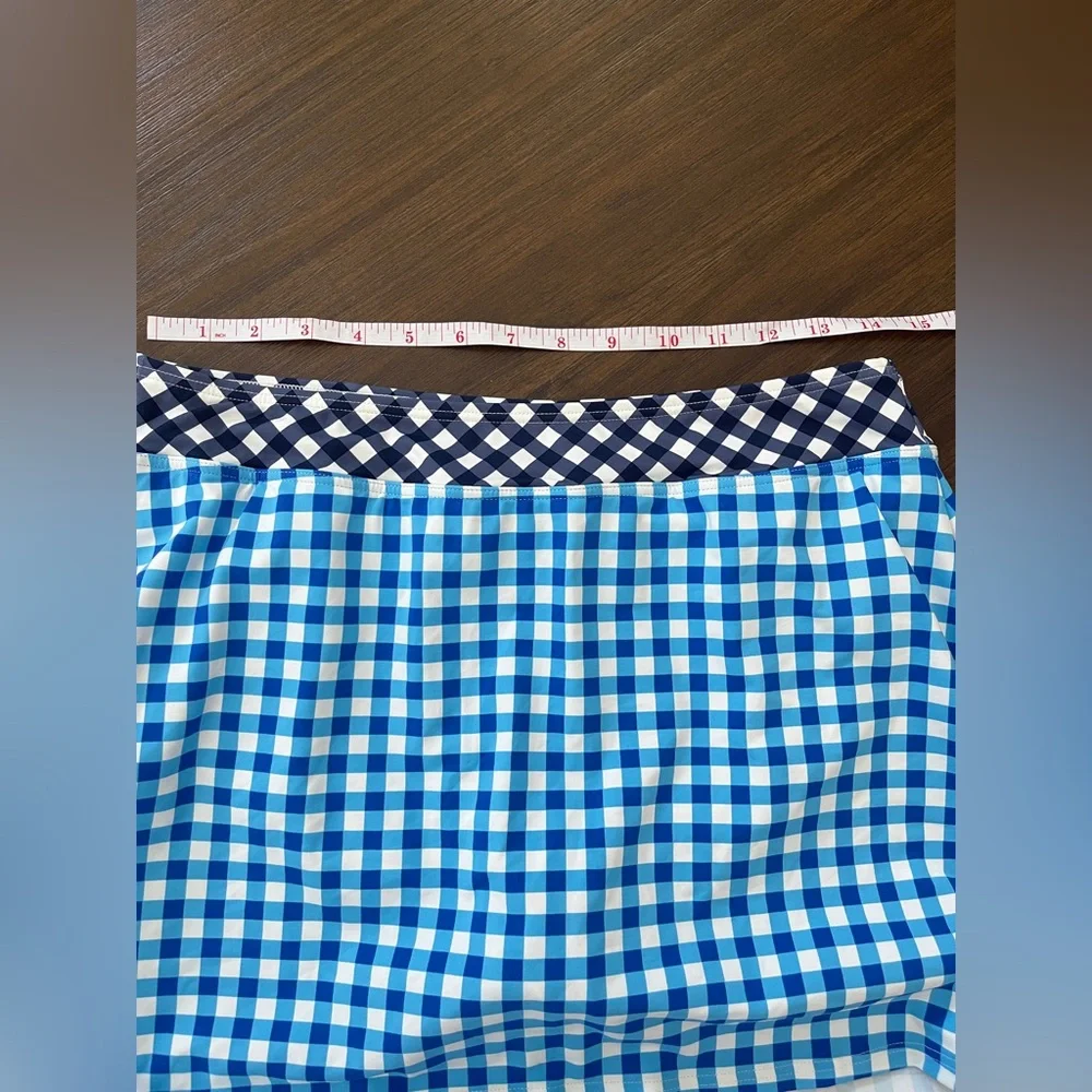 NWT Draper James X Lands End Blue Gingham Swim Skirt - Picture 6 of 7